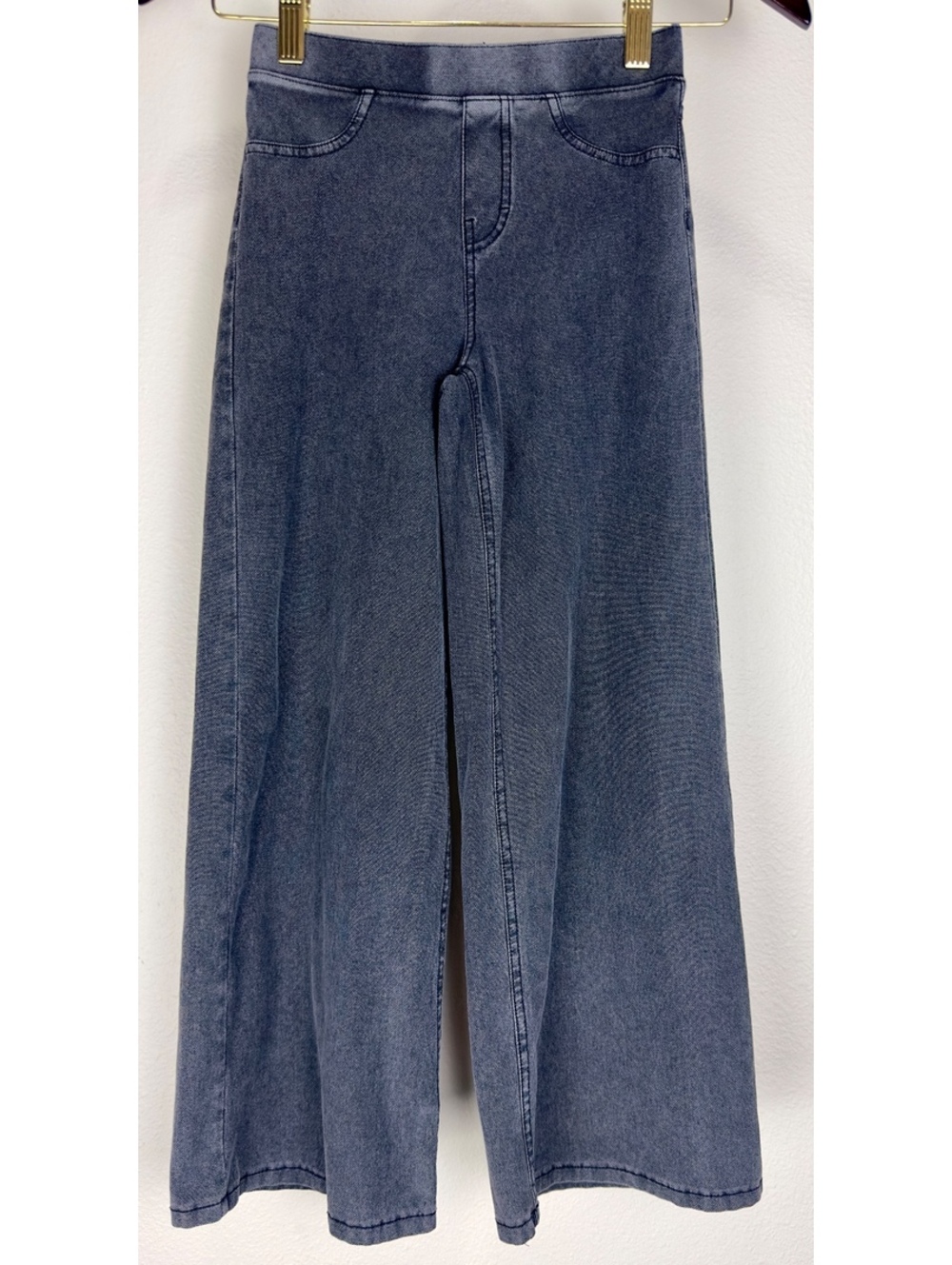 H&M Girls Size 10 9-10Y Gray Acid Wash Wide Leg Stretch Pull-On Jeans